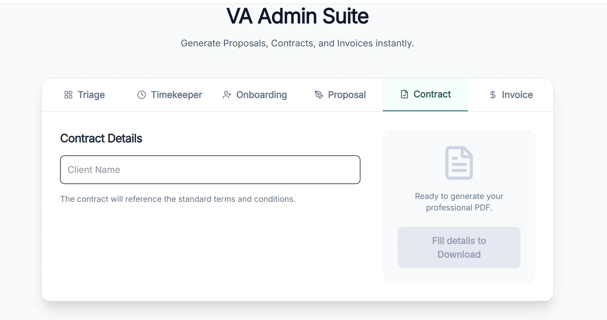 Service Agreement Generator