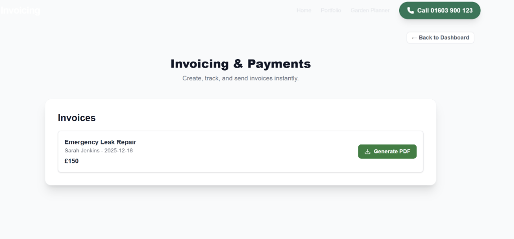 One Click Invoicing
