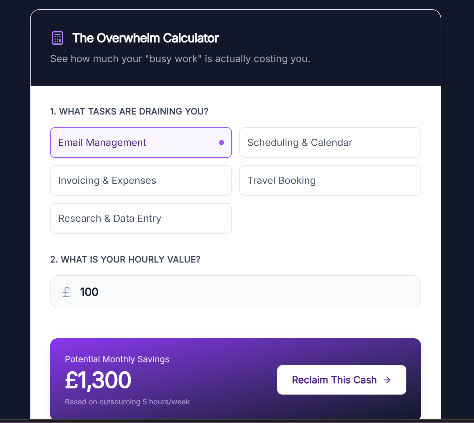 Overwhelm Calculator